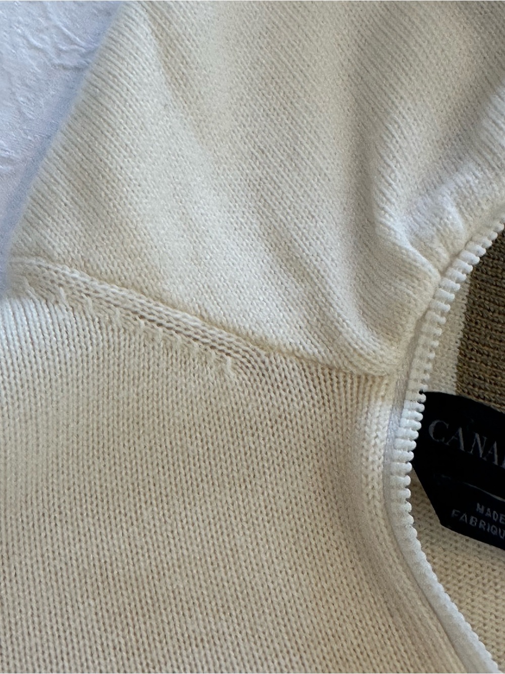 Canada Goose Cream Zip Front Hooded Sweater - Picture 12 of 13